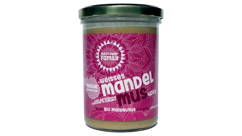 SunflowerFamily Bio-Mandelmus weiß aus blanchierten und ungerösteten Mandeln Gallerie Bild 1
