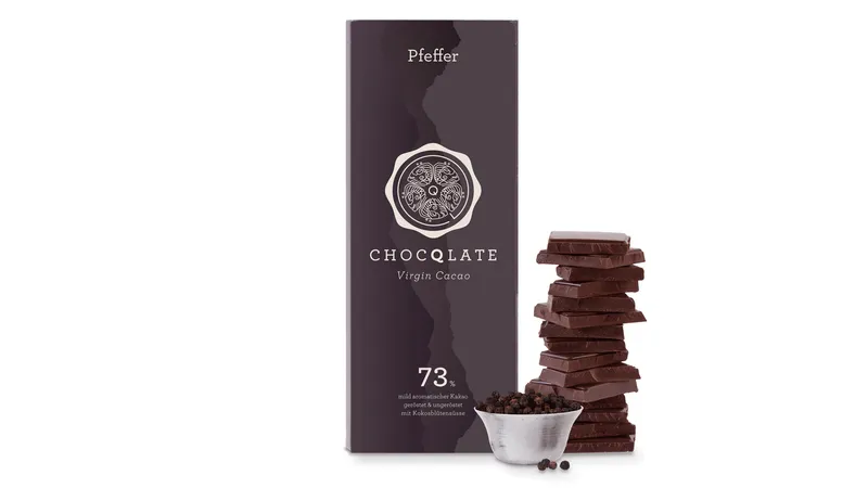 Virgin Cacao Schokolade Pfeffer, 73% Kakao, 75g von TrustFood GmbH Gallerie Bild 4