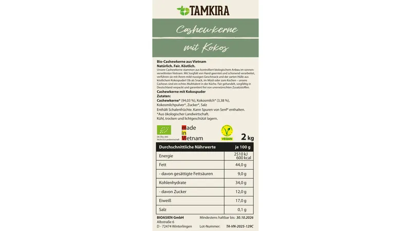 Cashewkerne mit Kokos
