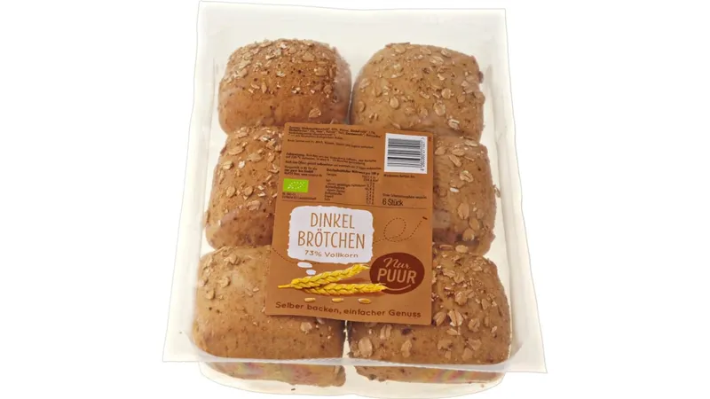 Dinkel Brötchen 73% Vollkorn, 6 Stück von nur puur bio GmbH