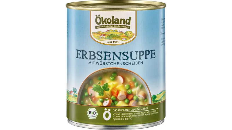 Erbsensuppe mit Würstchenscheiben
