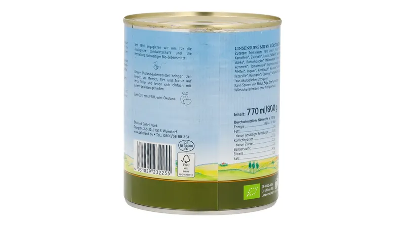 Linsensuppe mit Würstchenscheiben