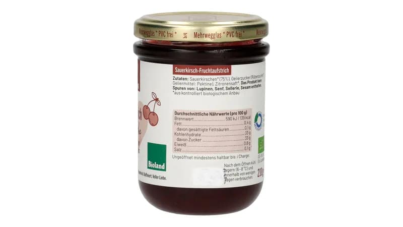 BIOLAND Sauerkirsch-Fruchtaufstrich 210 g von Allerliebe  Gallerie Bild 6
