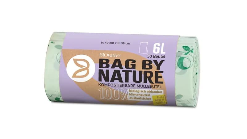 6L kompostierbare Bio-Müllbeutel ohne Henkel: 50 Beutel, 100% biologisch abbaubar in 6 Wochen, Made in Germany, klimaneutral, vegan von BIOvative GmbH Gallerie Bild 3