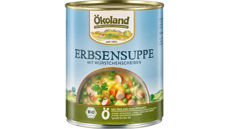 Erbsensuppe mit Würstchenscheiben