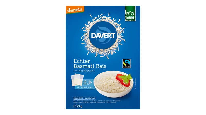 demeter Echter Basmati Reis im Kochbeutel Fairtrade 250g