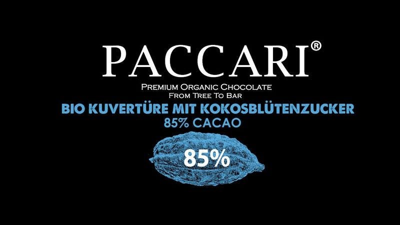 Kuvertüre 85% Kakao mit Kokoszucker 