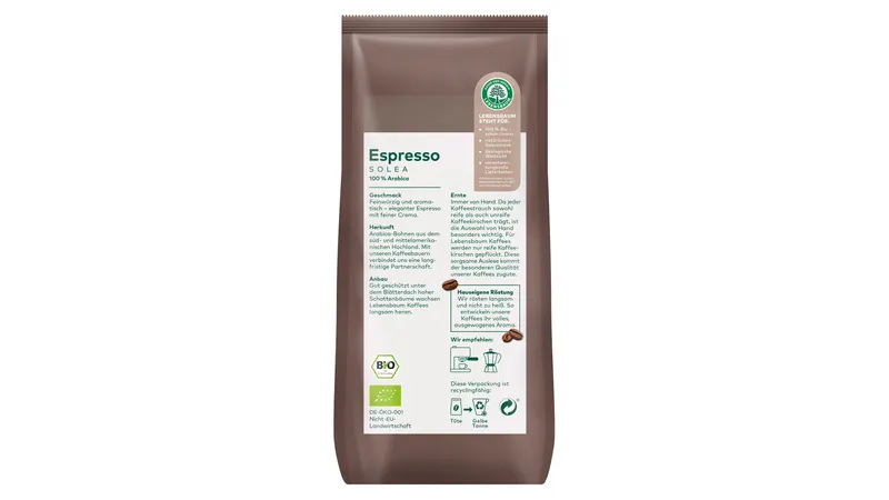 Espresso Solea, gemahlen, klassisch
