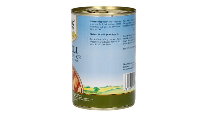 Ravioli mit fleischhaltiger Füllung in Tomatensauce
