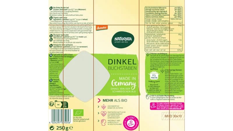 Buchstaben, Dinkel hell