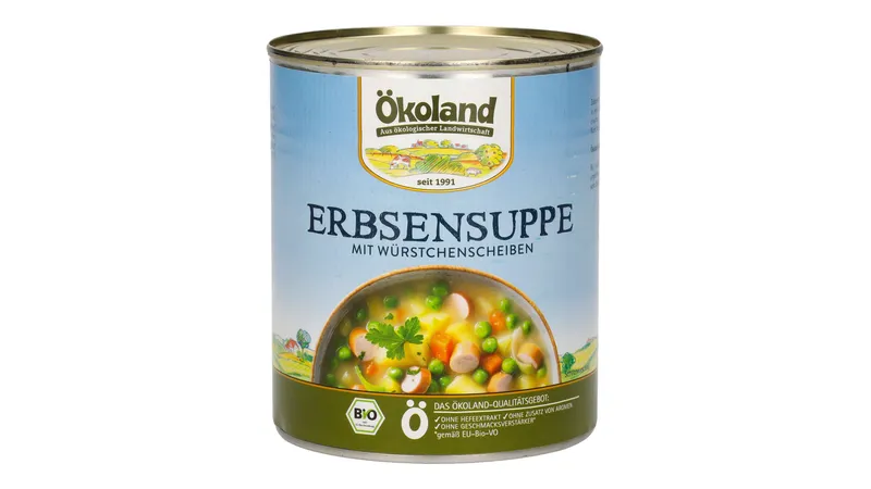 Erbsensuppe mit Würstchenscheiben