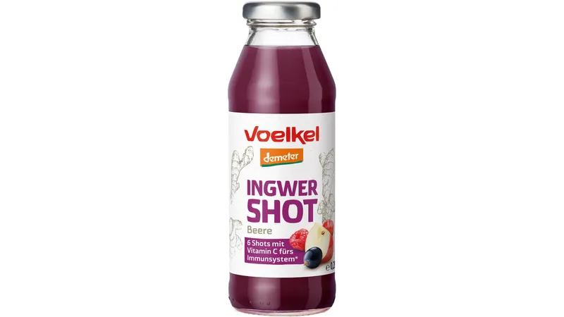 Shot Ingwer & Beeren mit Apfelsaft & viel Vitamin C aus Acerola