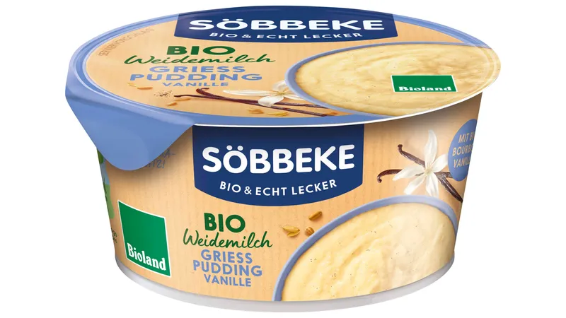 Bio Weidemilch Grießpudding Vanille
