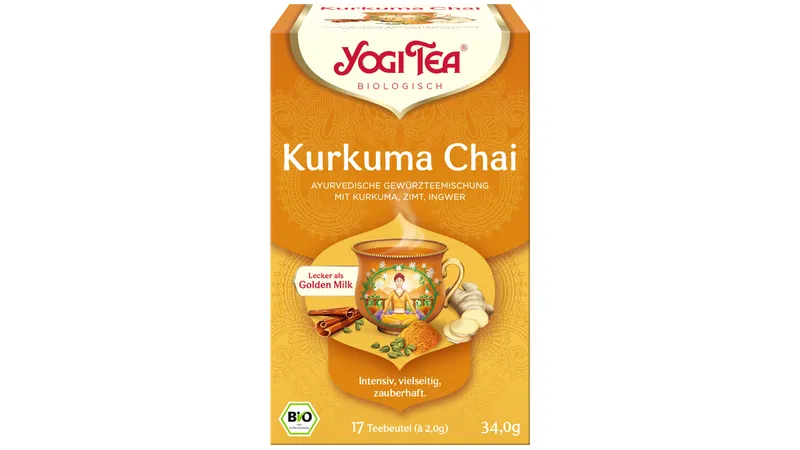 Yogi Tea® Kurkuma Chai, Bio-Gewürztee mit Kurkuma, Zimt und Ingwer
