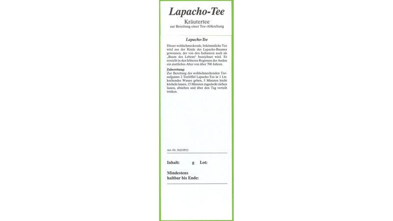 Lapacho-Tee Etikett